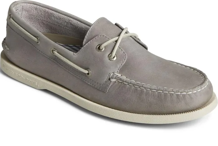 Men Authentic Original Cross Lace Boat Shoe Grey Sperry Sandals