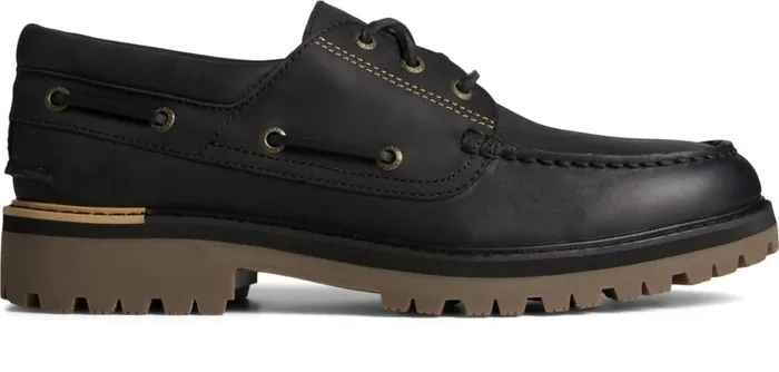Men Authentic Original Lug 3Eye Boat Shoe Black Sperry Boat Shoes