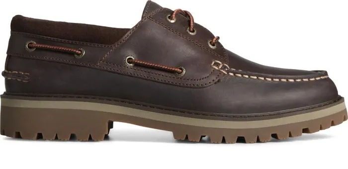 Men Authentic Original Unlined Lug 3Eye Boat Shoe Brown Sperry Boat Shoes