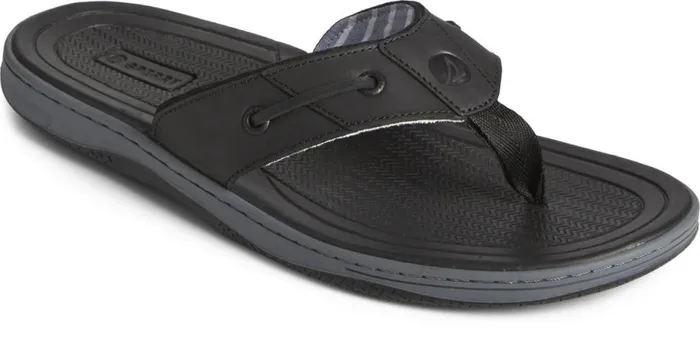 Men Baitfish Leather Flip Flop Black Sperry Sandals Men Baitfish Leather Flip Flop Black Sperry Sandals