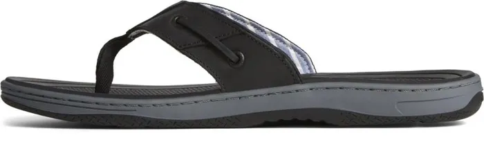 Men Baitfish Leather Flip Flop Black Sperry Sandals Men Baitfish Leather Flip Flop Black Sperry Sandals