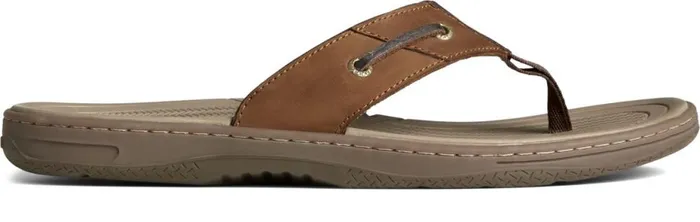 Men Baitfish Leather Flip Flop Brown Buc Brown Sperry Sandals
