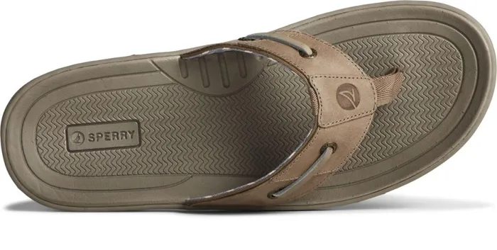 Men Baitfish Leather Flip Flop Taupe Sperry Sandals Men Baitfish Leather Flip Flop Taupe Sperry Sandals