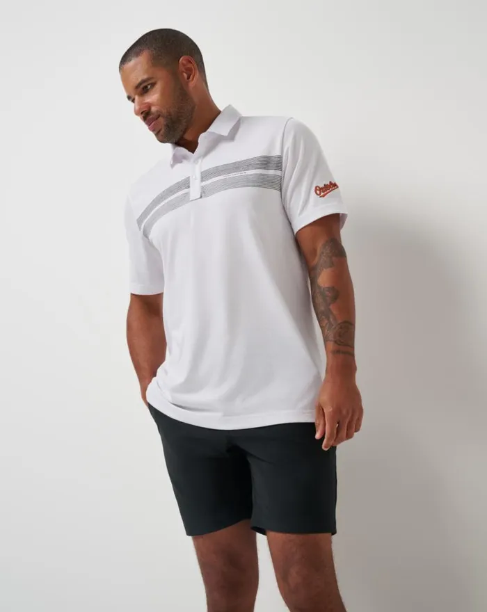 Men BALTIMORE ORIOLES TOP RECRUIT POLO White TravisMathew Polos
