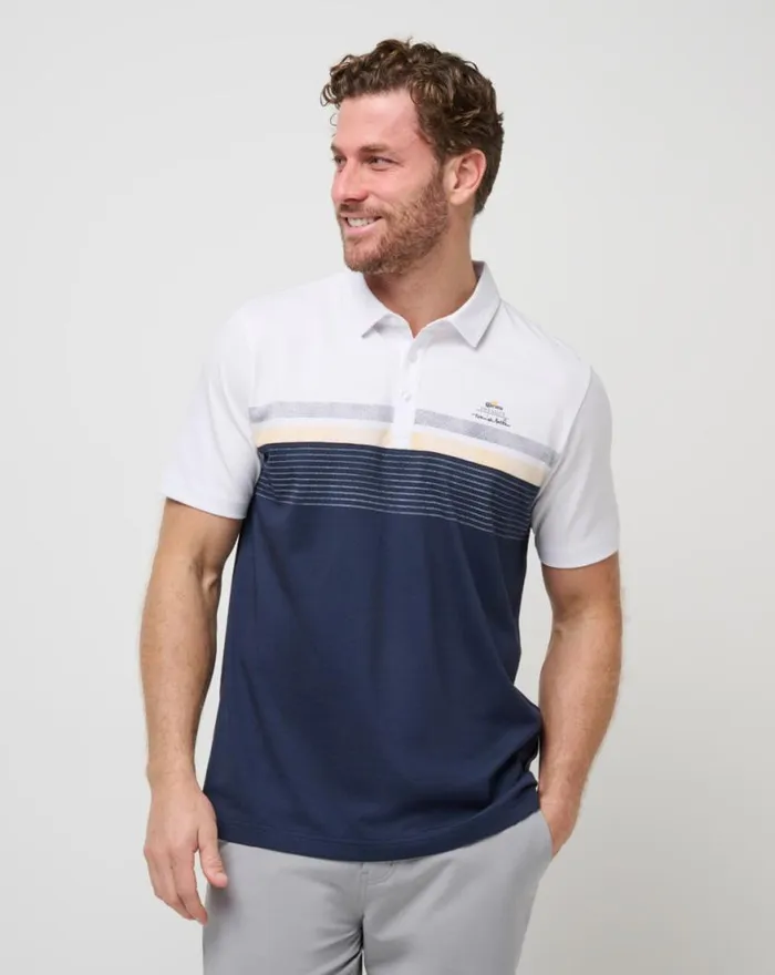 Men BAR ROOF POLO White TravisMathew Polos
