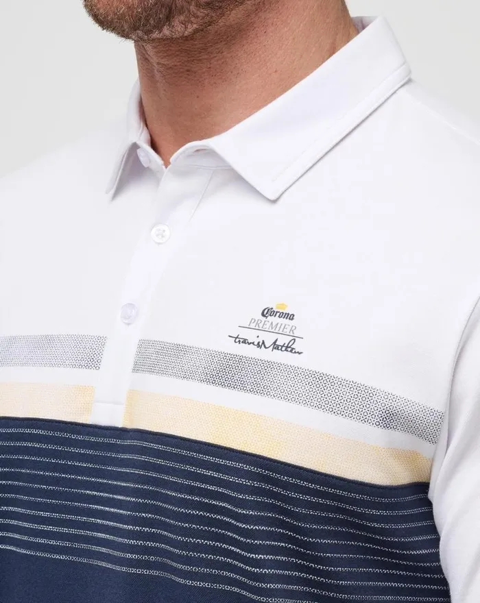 Men BAR ROOF POLO White TravisMathew Polos