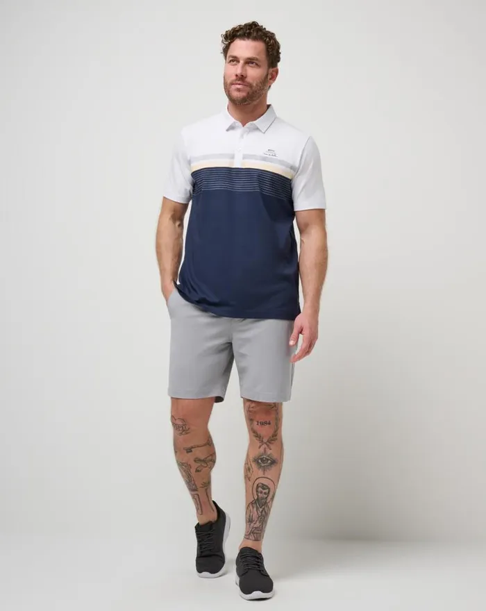 Men BAR ROOF POLO White TravisMathew Polos