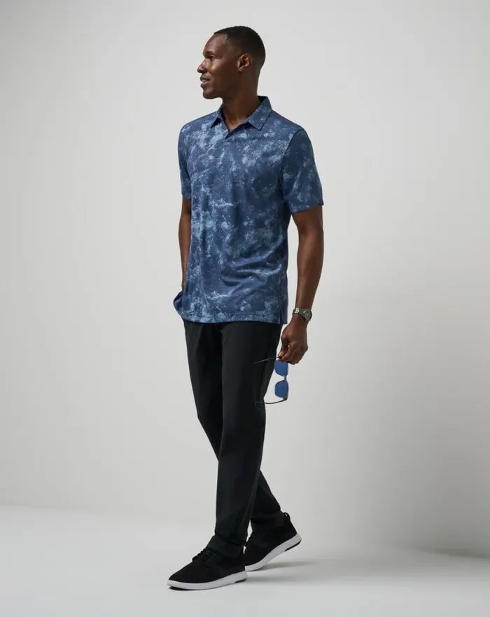 Men BARREL BREAK POLO Total Eclipse TravisMathew Polos
