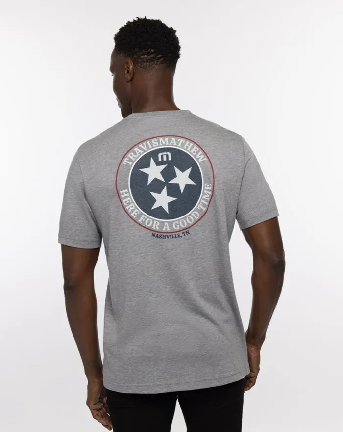 Men BBQ MASTER 20 TEE Heather Grey TravisMathew Tees