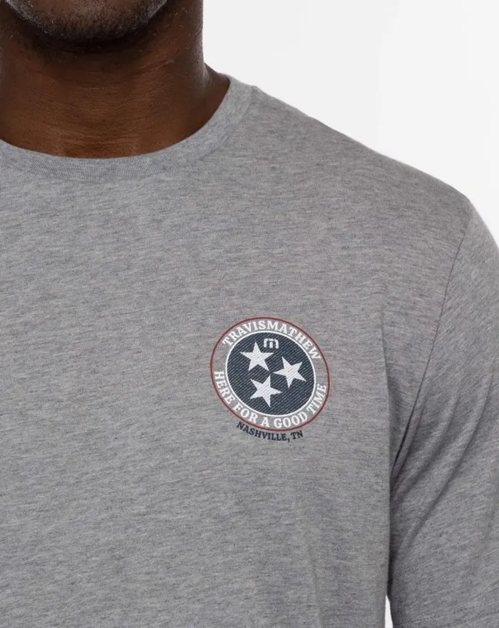 Men BBQ MASTER 20 TEE Heather Grey TravisMathew Tees