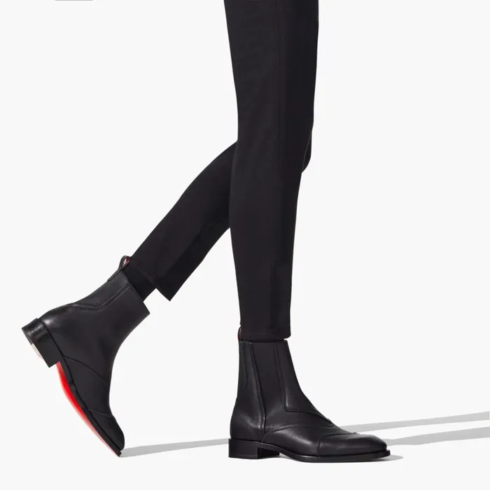 Men Boabi Chelsea Boots 8211 Calf Leather Petit Grain 8211 Black Black Christian Louboutin Ankle Boots