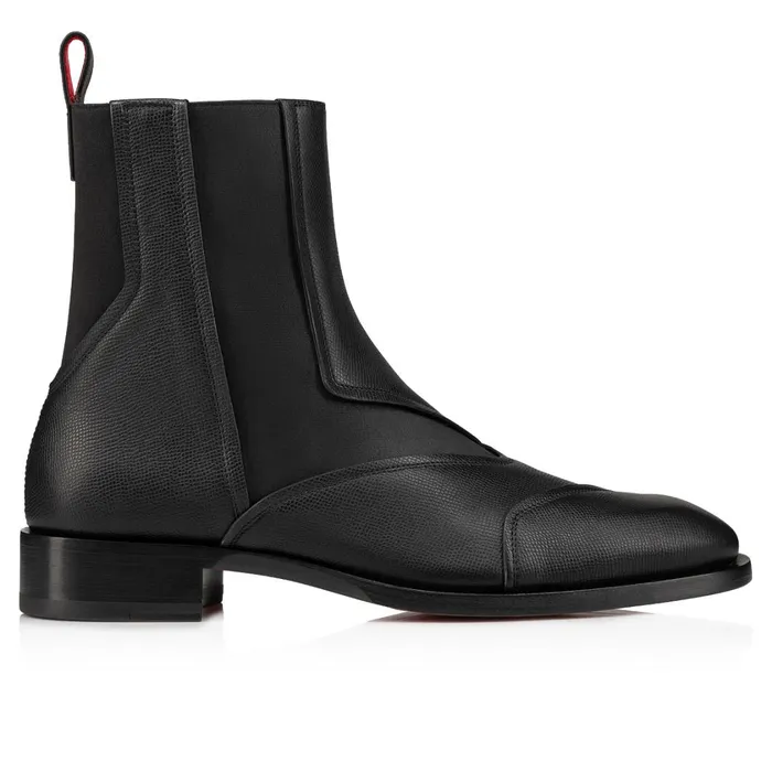 Men Boabi Chelsea Boots 8211 Calf Leather Petit Grain 8211 Black Black Christian Louboutin Ankle Boots