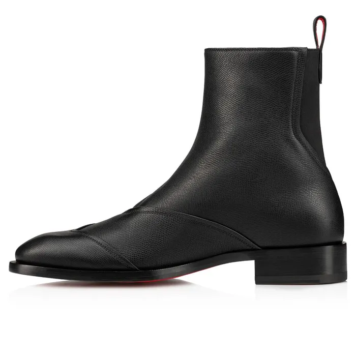Men Boabi Chelsea Boots 8211 Calf Leather Petit Grain 8211 Black Black Christian Louboutin Ankle Boots