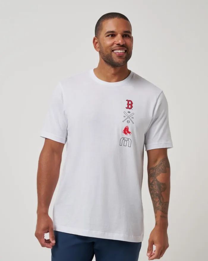 Men BOSTON RED SOX SUNSET SLAM 20 TEE White TravisMathew Tees