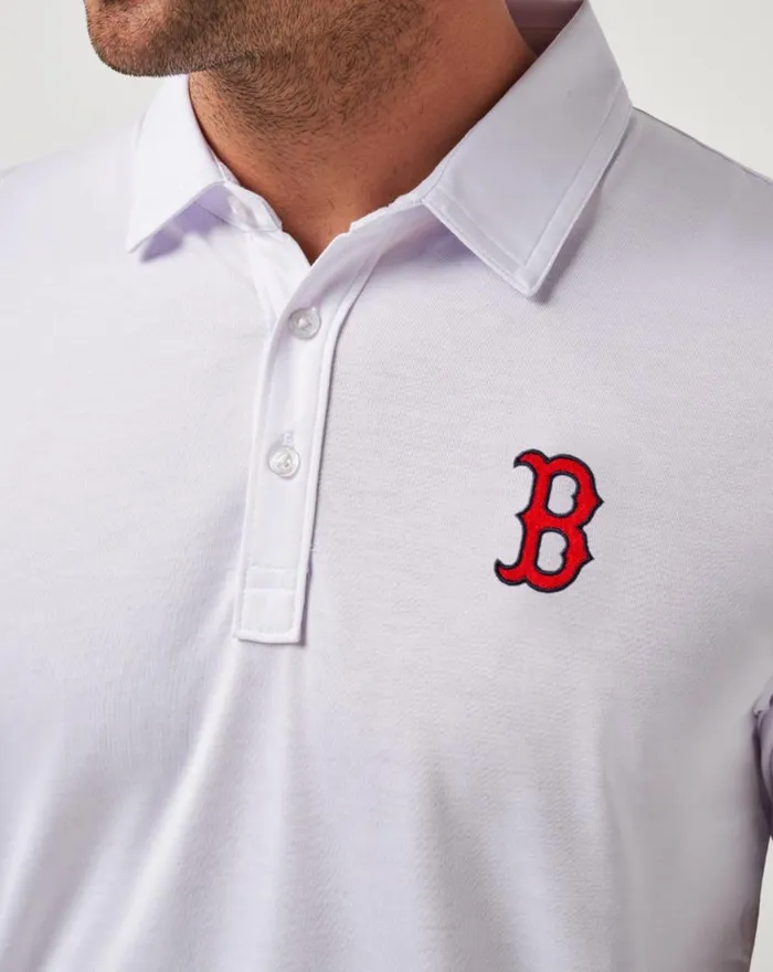 Men BOSTON RED SOX THE ZINNA POLO White TravisMathew Polos