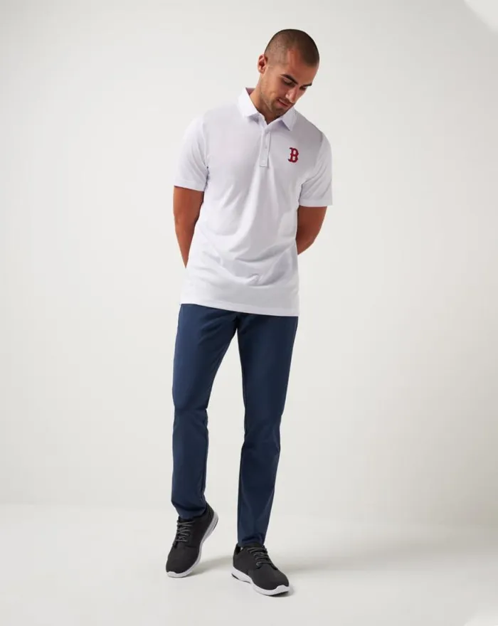 Men BOSTON RED SOX THE ZINNA POLO White TravisMathew Polos