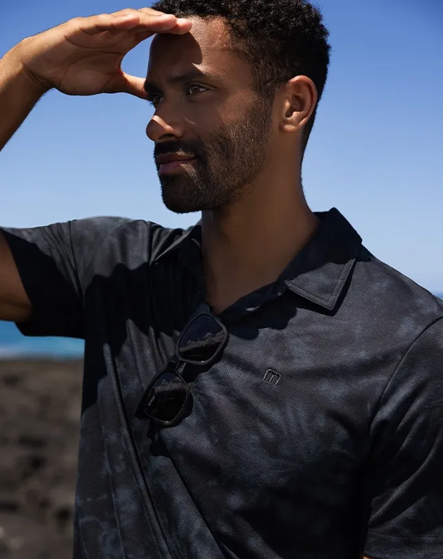 Men BRILLIANT WATERS POLO Black TravisMathew Polos