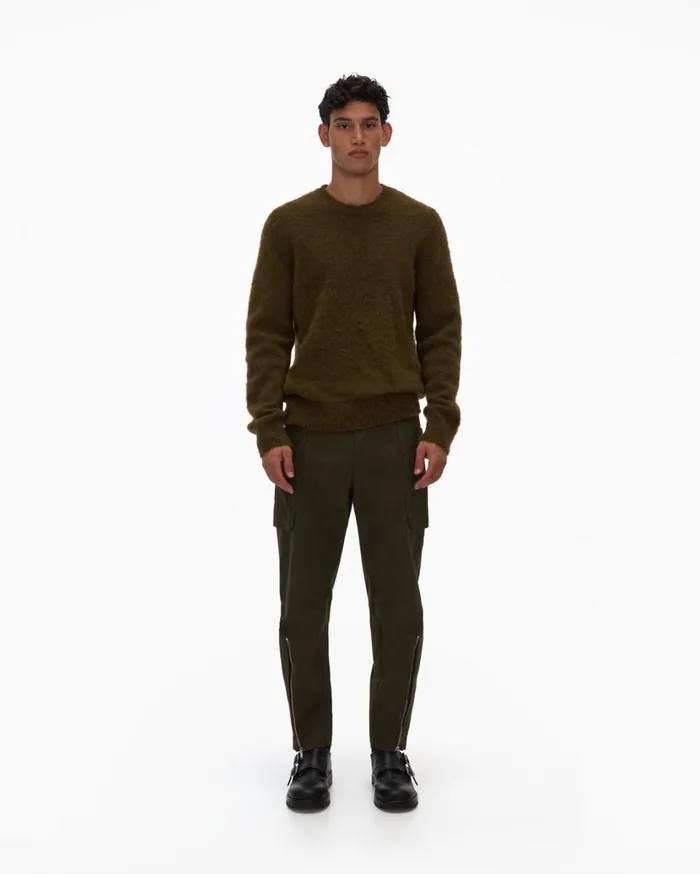 Men Brushed Crewneck Hunter Sage Helmut Lang Sweaters