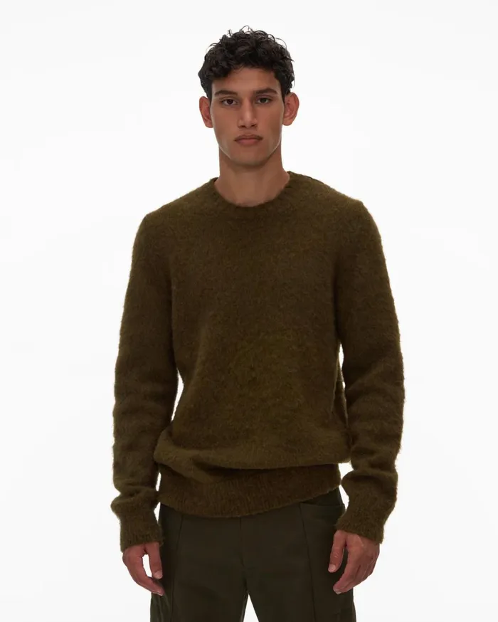Men Brushed Crewneck Hunter Sage Helmut Lang Sweaters