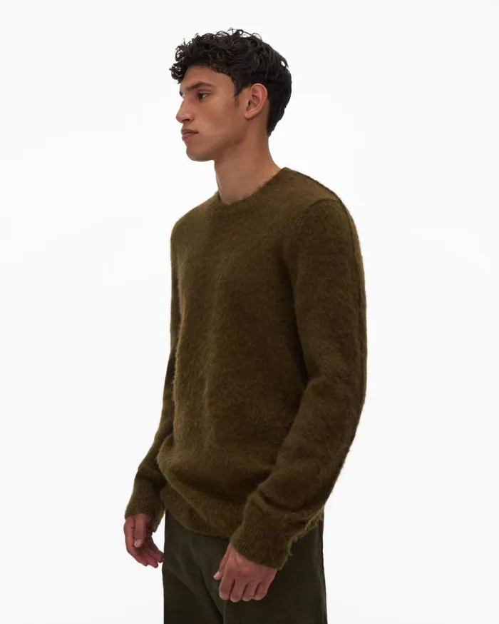 Men Brushed Crewneck Hunter Sage Helmut Lang Sweaters