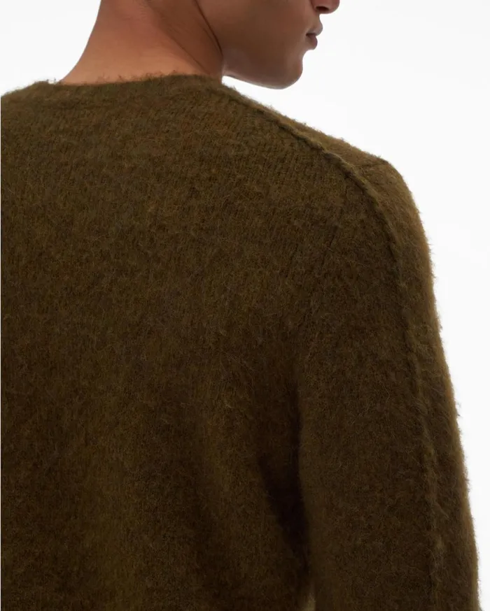Men Brushed Crewneck Hunter Sage Helmut Lang Sweaters