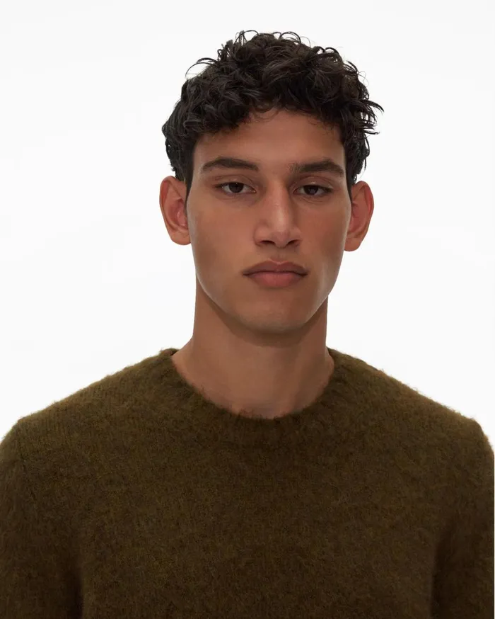 Men Brushed Crewneck Hunter Sage Helmut Lang Sweaters