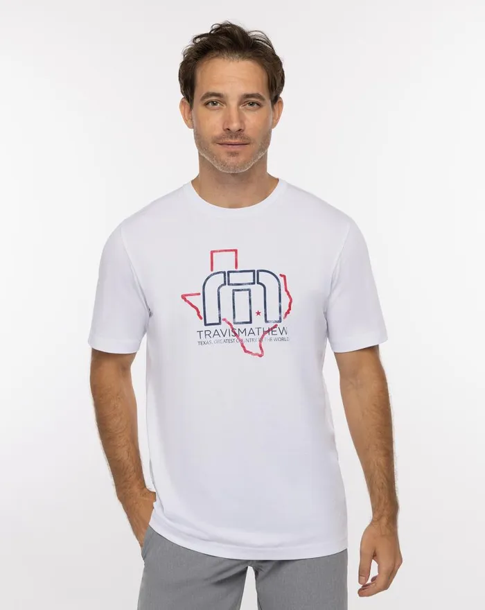 Men BUCKING BULL TEE White TravisMathew Tees