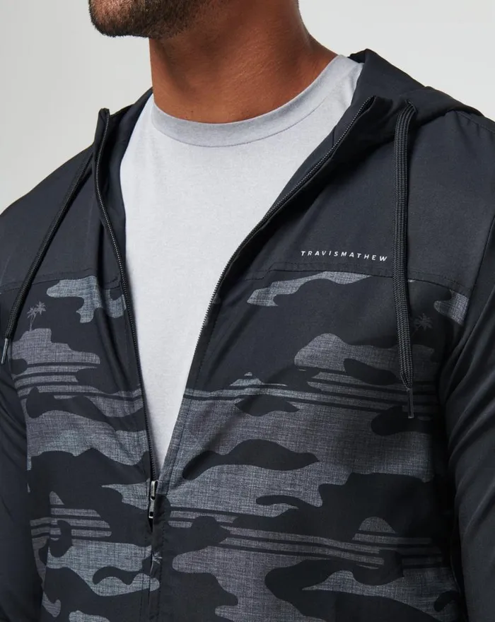Men CAMO TECH HOODIE Black TravisMathew Hoodies and Sweatshirts
