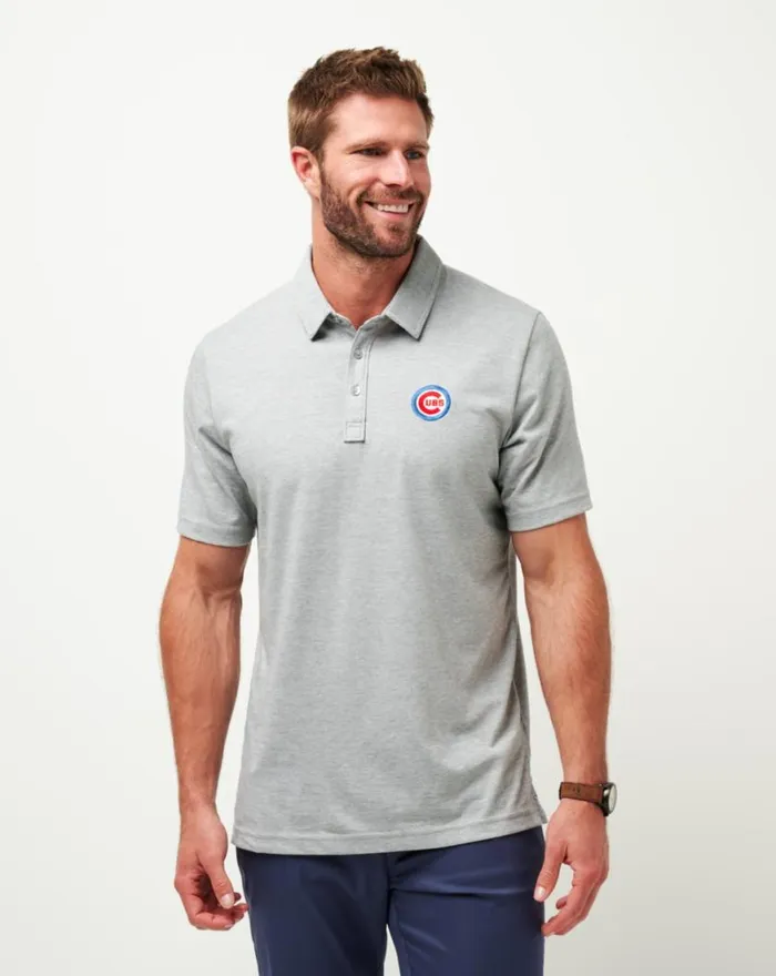 Men CHICAGO CUBS THE ZINNA POLO Heather Grey TravisMathew Polos
