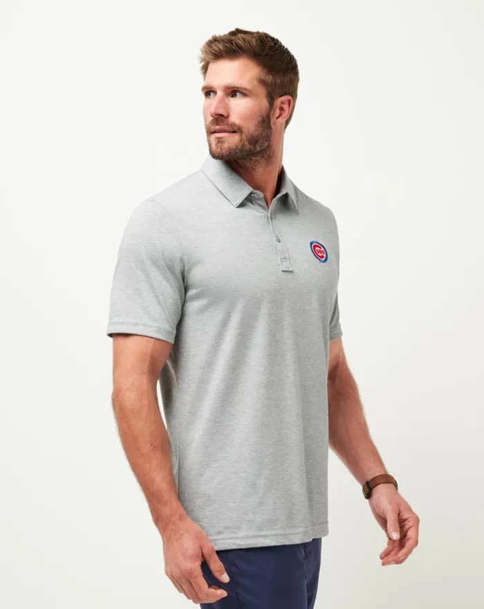 Men CHICAGO CUBS THE ZINNA POLO Heather Grey TravisMathew Polos
