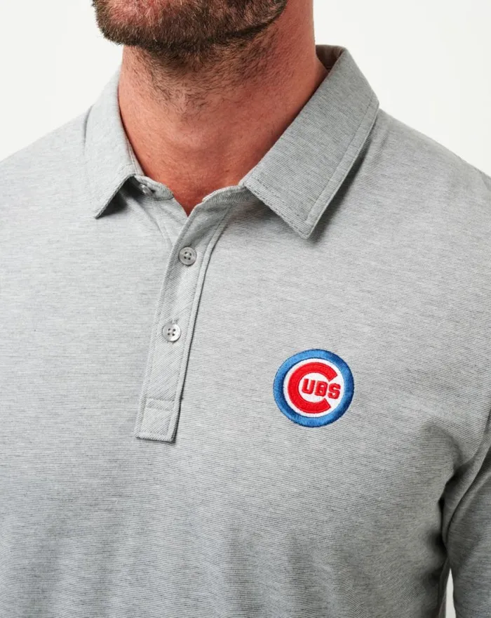 Men CHICAGO CUBS THE ZINNA POLO Heather Grey TravisMathew Polos