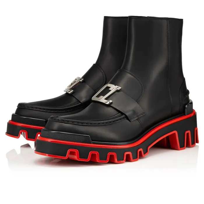 Men CL Moc Booty Dune Boots 8211 Calf Leather 8211 Black Black Christian Louboutin Ankle Boots Men CL Moc Booty Dune Boots 8211 Calf Leather 8211 Black Black Christian Louboutin Ankle Boots