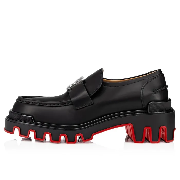 Men CL Moc Dune Loafers 8211 Calf Leather 8211 Black Black Christian Louboutin Loafers and Slipons