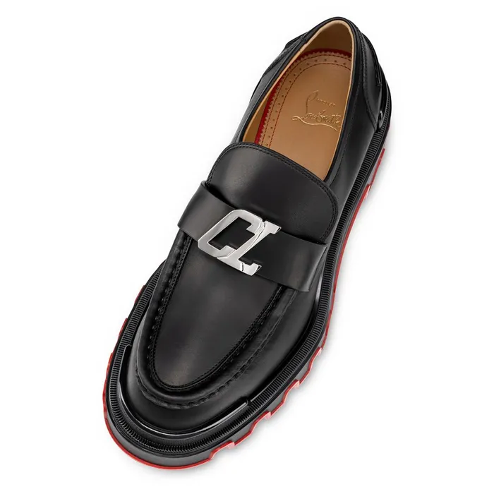 Men CL Moc Dune Loafers 8211 Calf Leather 8211 Black Black Christian Louboutin Loafers and Slipons