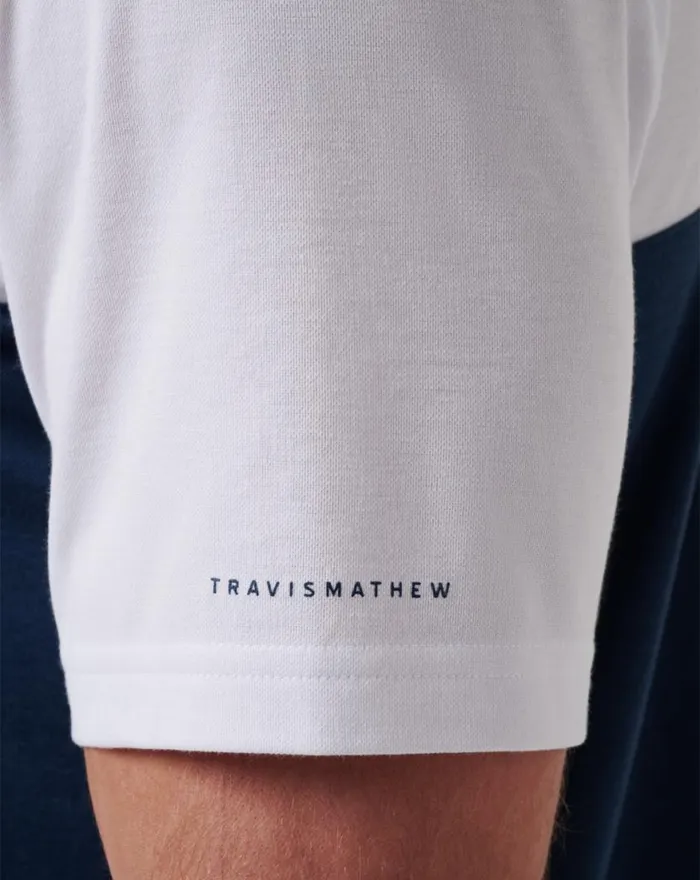 Men CLEVELAND GUARDIANS HOME RUN LEADER POLO Whitenavy TravisMathew Polos