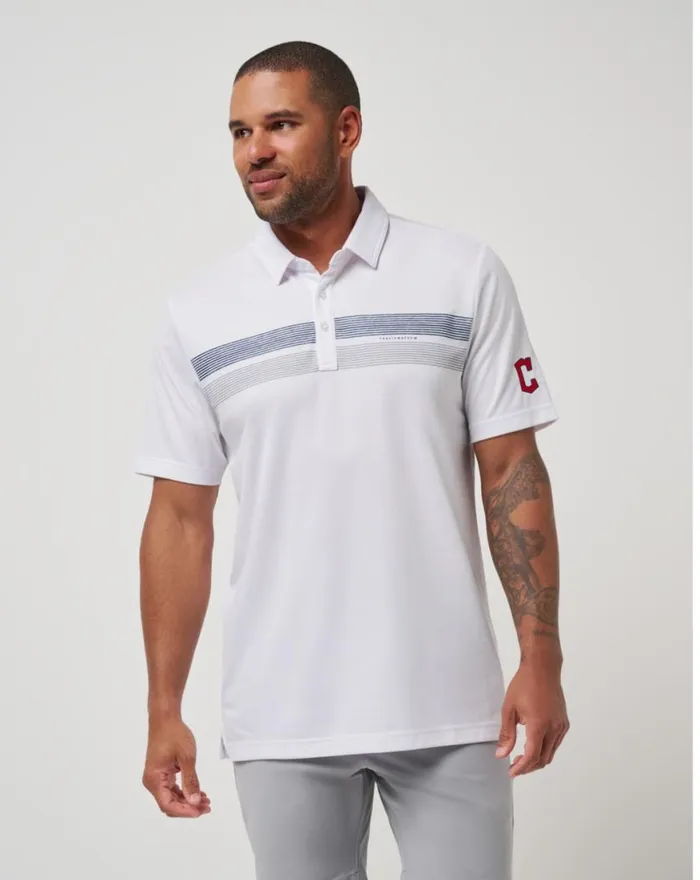 Men CLEVELAND GUARDIANS TOP RECRUIT POLO White TravisMathew Polos