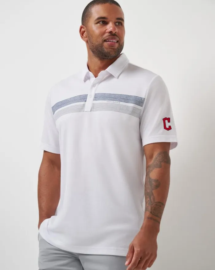 Men CLEVELAND GUARDIANS TOP RECRUIT POLO White TravisMathew Polos