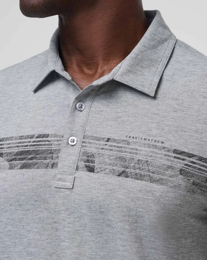 Men CLIFFSIDE COURSE POLO Heather Medium Grey TravisMathew Polos