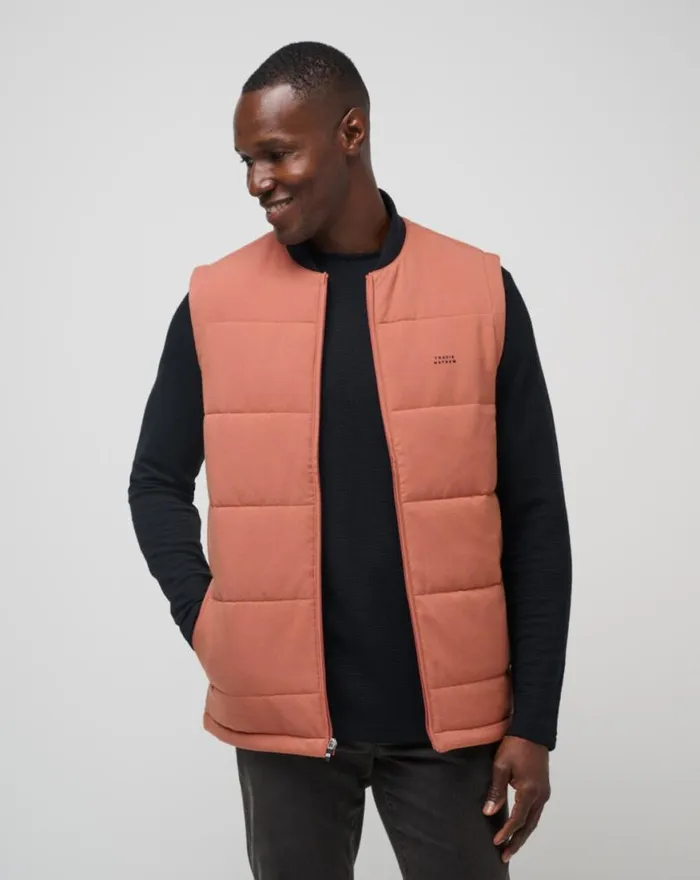 Men CLIMATE DROP VEST Heather Copper TravisMathew Vests