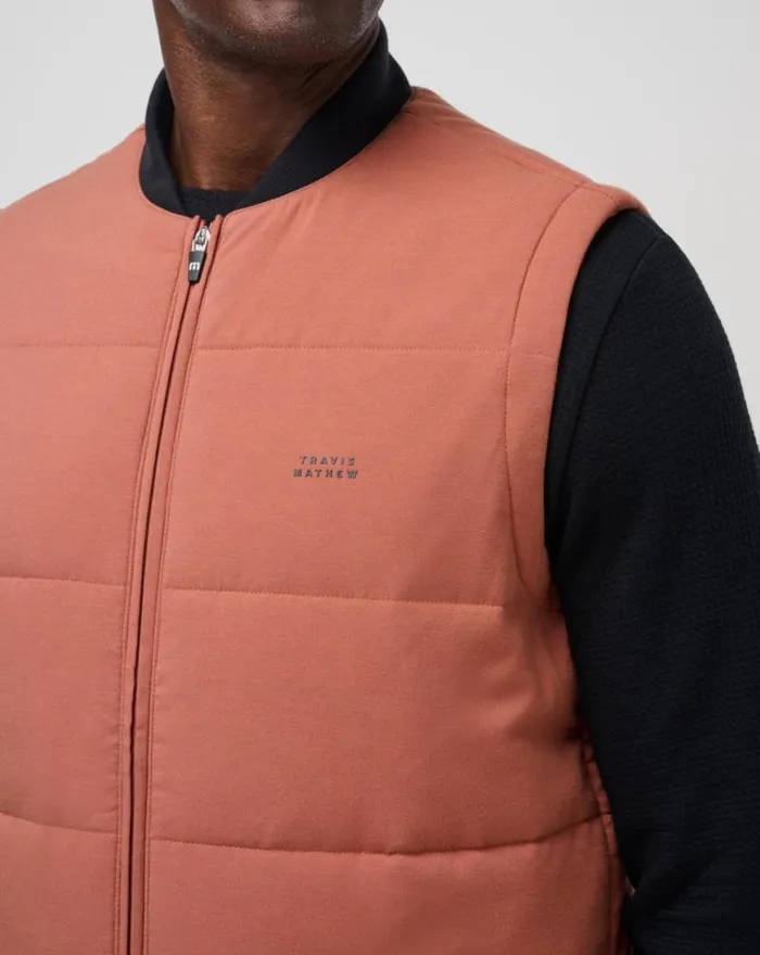 Men CLIMATE DROP VEST Heather Copper TravisMathew Vests