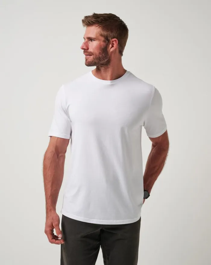 Men CLOUD CREW TEE White TravisMathew Tees
