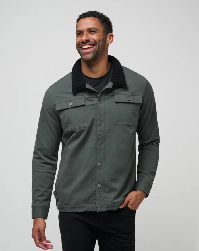 Men CLOUD DENIM SHERPA JACKET Balsam Green TravisMathew Jackets