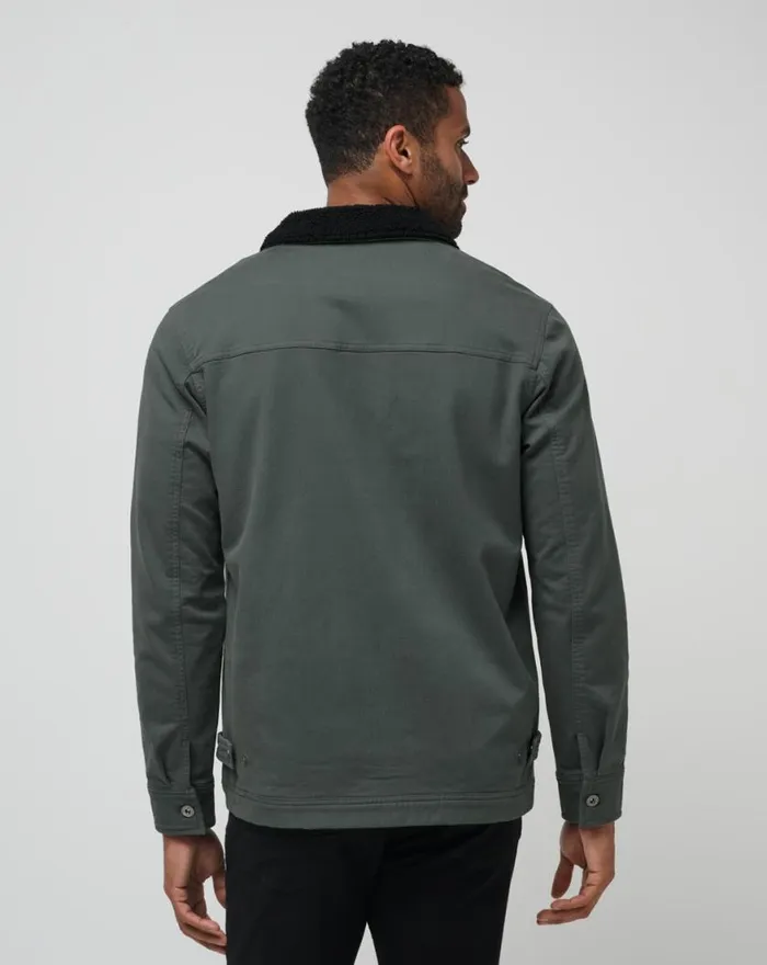 Men CLOUD DENIM SHERPA JACKET Balsam Green TravisMathew Jackets