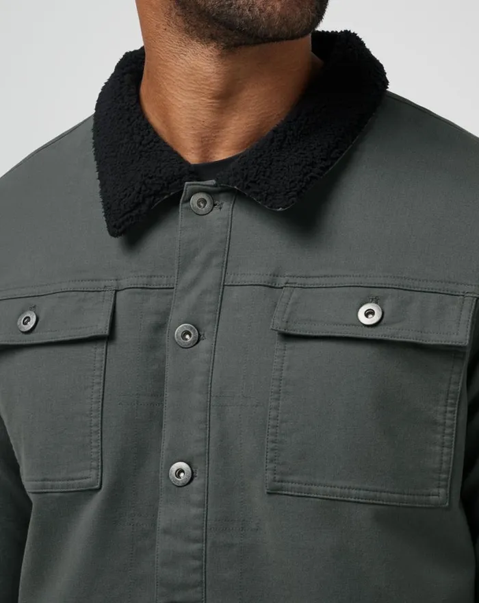 Men CLOUD DENIM SHERPA JACKET Balsam Green TravisMathew Jackets