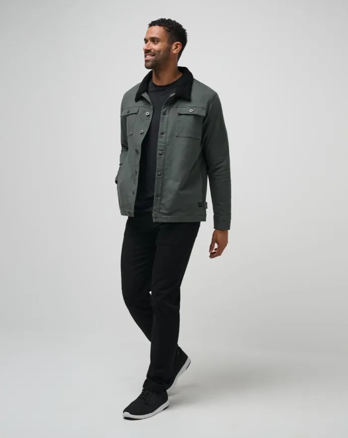 Men CLOUD DENIM SHERPA JACKET Balsam Green TravisMathew Jackets