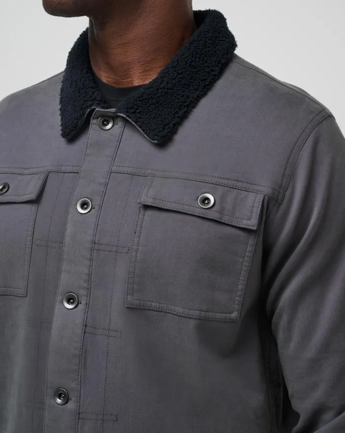 Men CLOUD DENIM SHERPA JACKET Grey Pinstripe TravisMathew Jackets