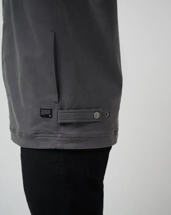 Men CLOUD DENIM SHERPA JACKET Grey Pinstripe TravisMathew Jackets