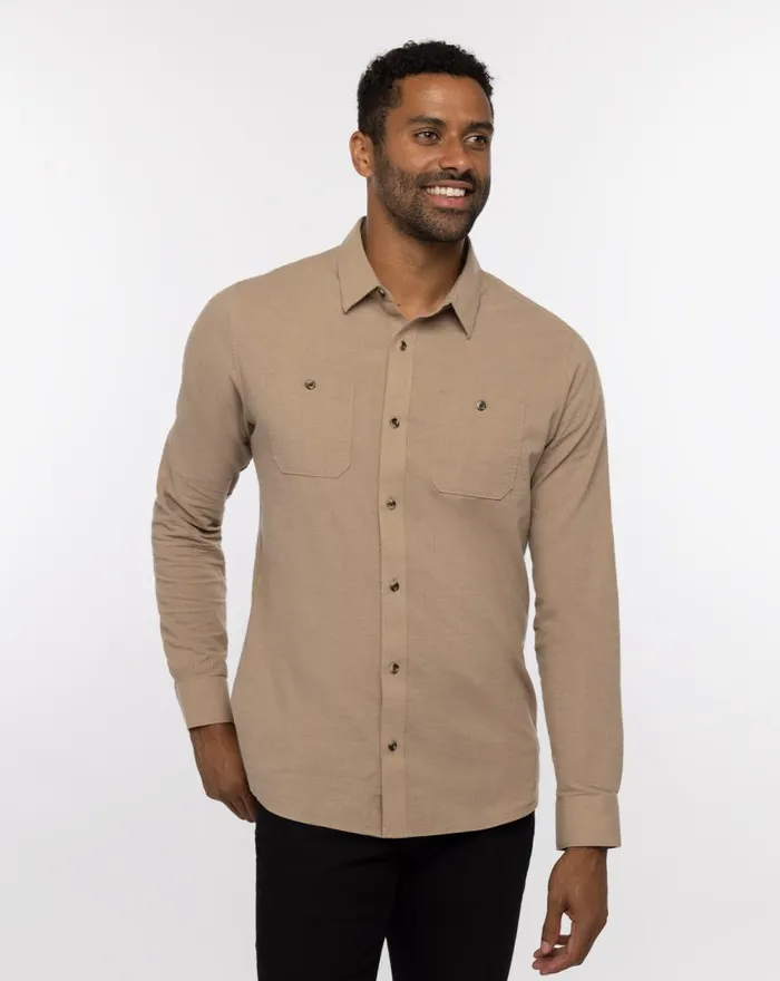 Men CLOUD FLANNEL BUTTONUP Portabella TravisMathew ButtonUps