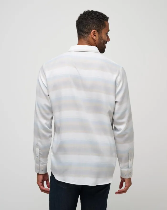 Men CLOUD FLANNEL STRIPE BUTTONUP Oxford Tan TravisMathew ButtonUps Men CLOUD FLANNEL STRIPE BUTTONUP Oxford Tan TravisMathew ButtonUps
