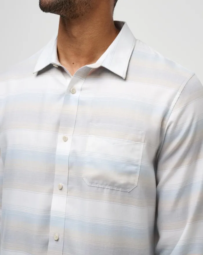 Men CLOUD FLANNEL STRIPE BUTTONUP Oxford Tan TravisMathew ButtonUps Men CLOUD FLANNEL STRIPE BUTTONUP Oxford Tan TravisMathew ButtonUps